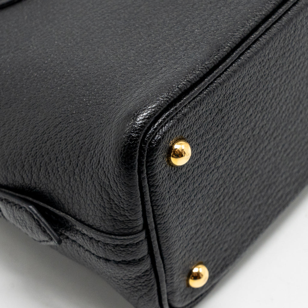 HERMES MINI BOLIDE CHEVRE MYSORE BLACK GHW