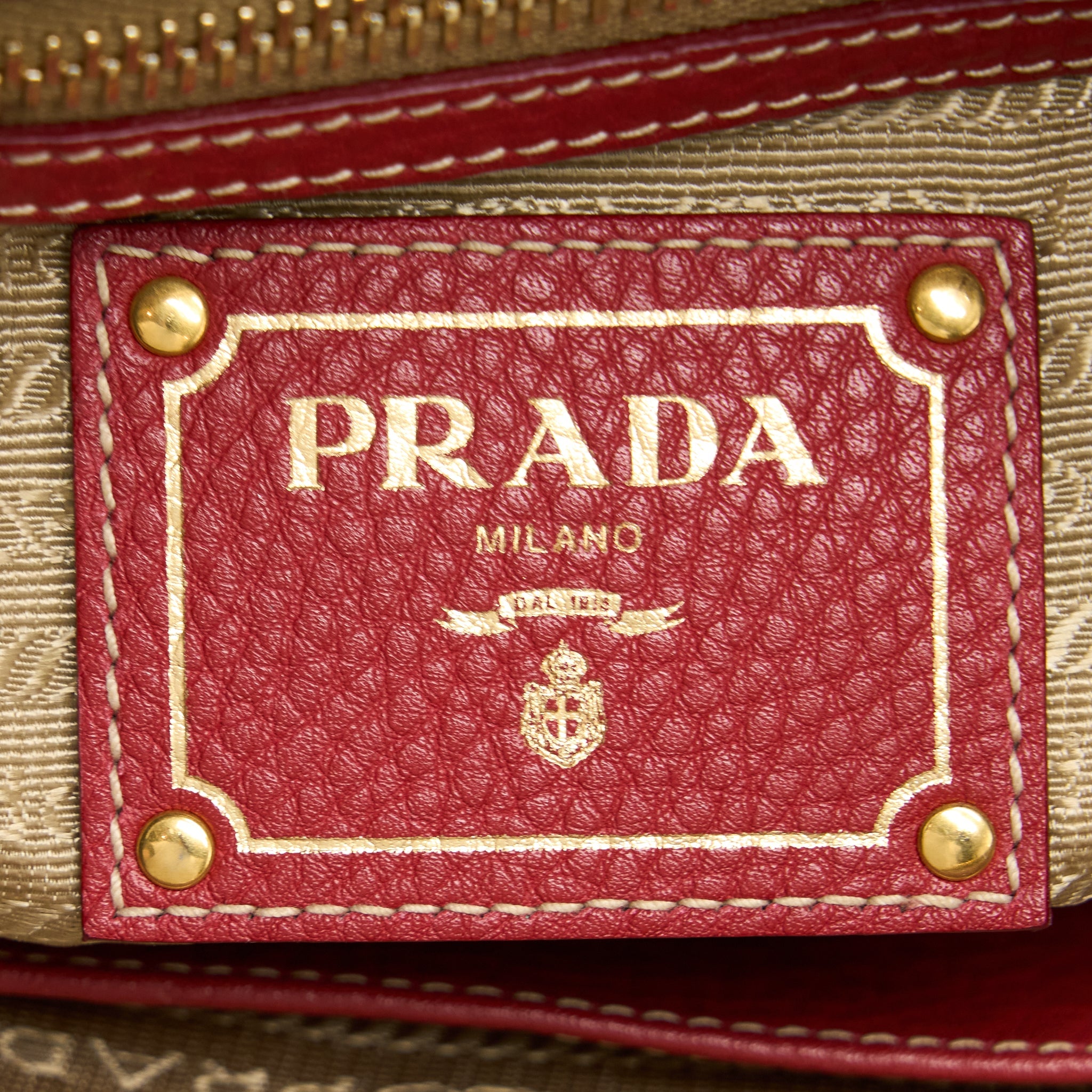 PRADA VITELLO DAINO BAG CALFSKIN RED GHW
