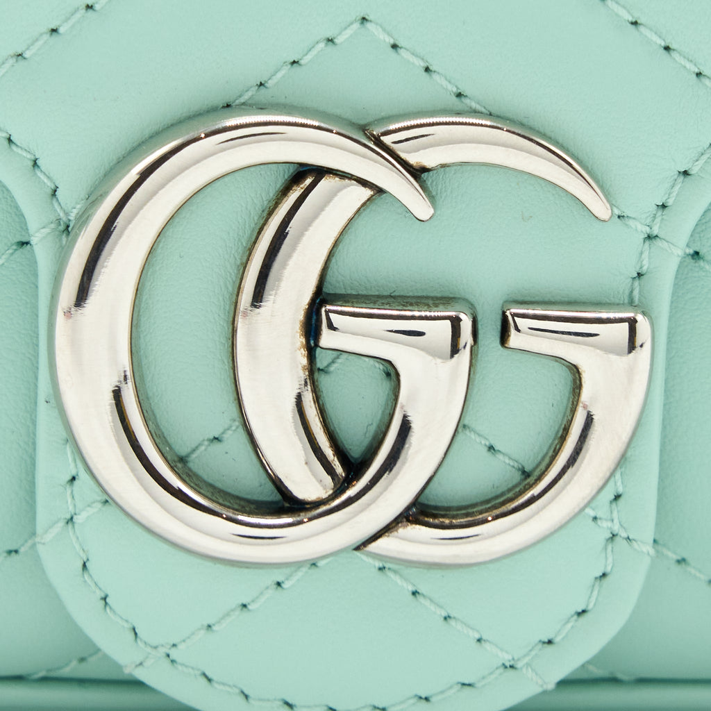GUCCI GG MARMONT SUPER MINI BAG CALFSKIN MINT GREEN SHW