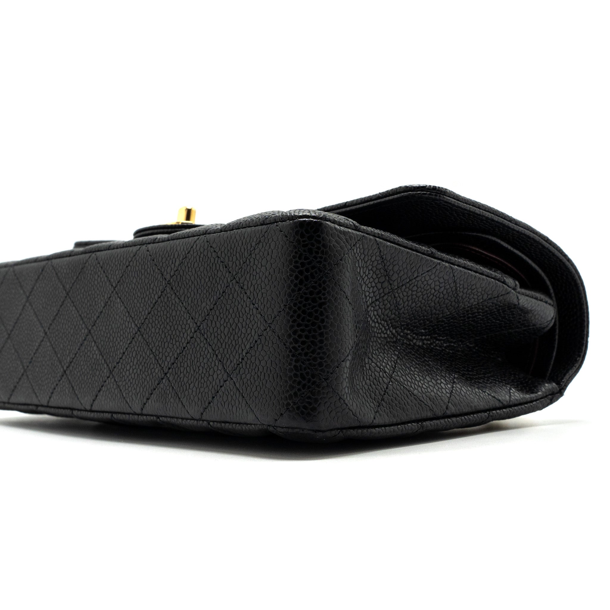 CHANEL MEDIUM CLASSIC DOUBLE FLAP BAG CAVIAR BLACK GHW(MICROCHIP)