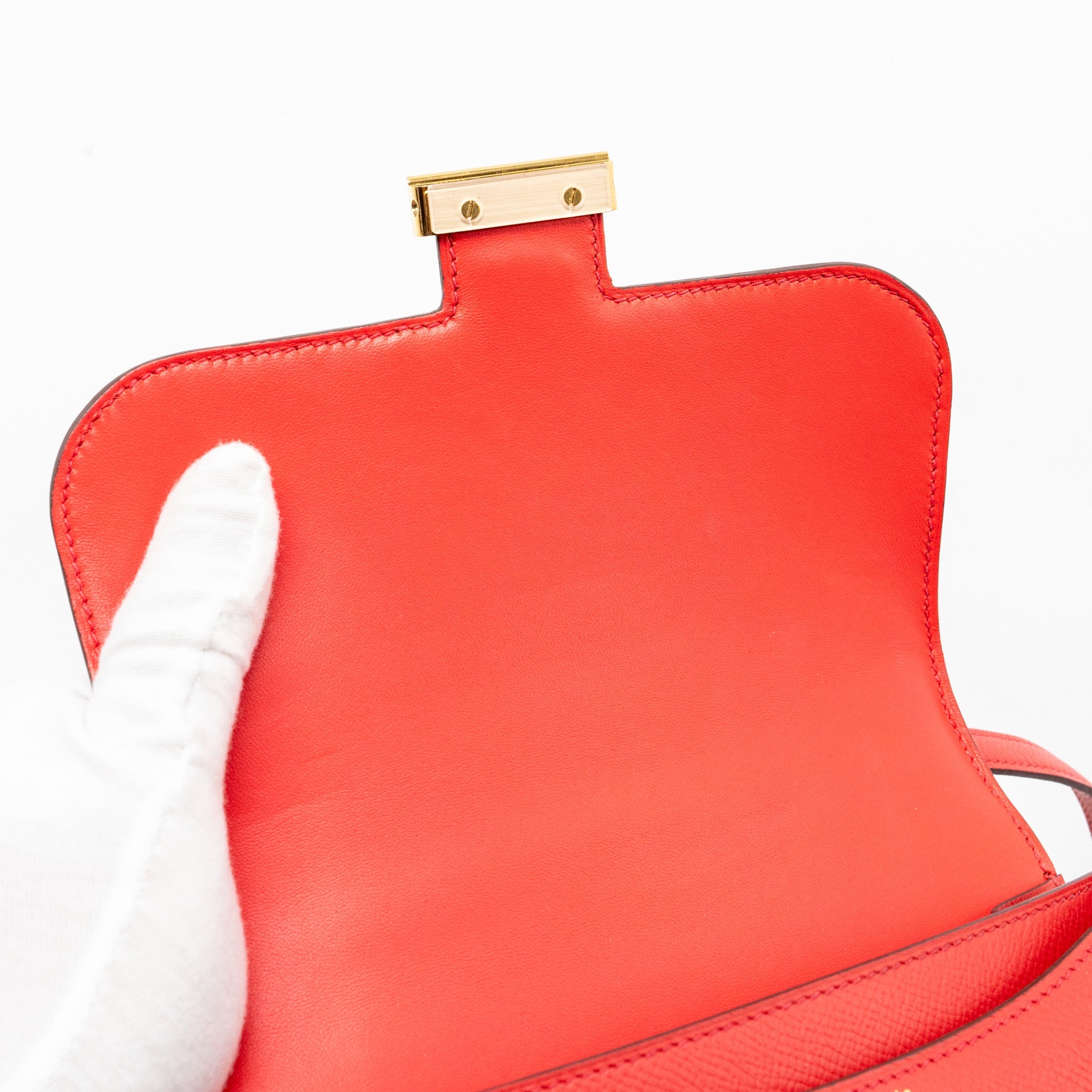 HERMES MINI CONSTANCE EPSOM Q5 ROUGE CASAQUE GHW