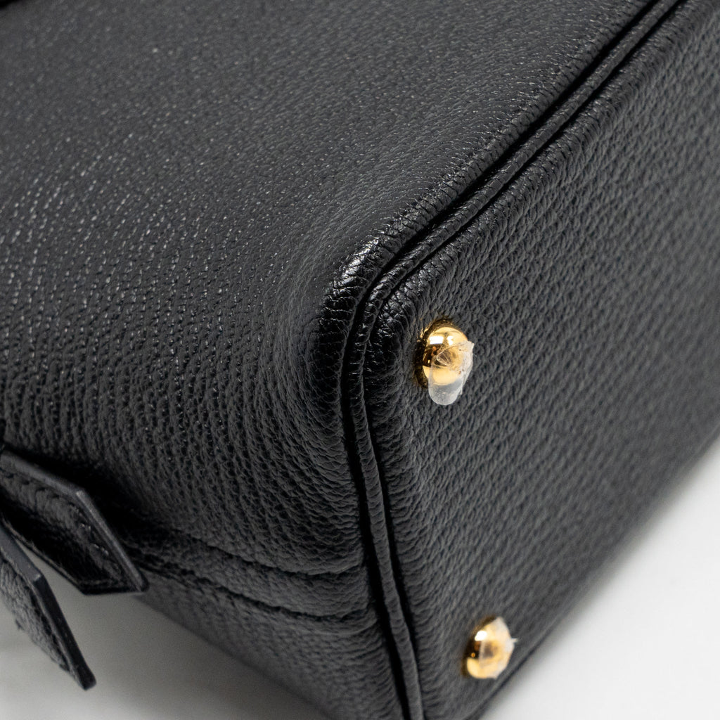 HERMES MINI BOLIDE CHEVRE MYSORE BLACK GHW