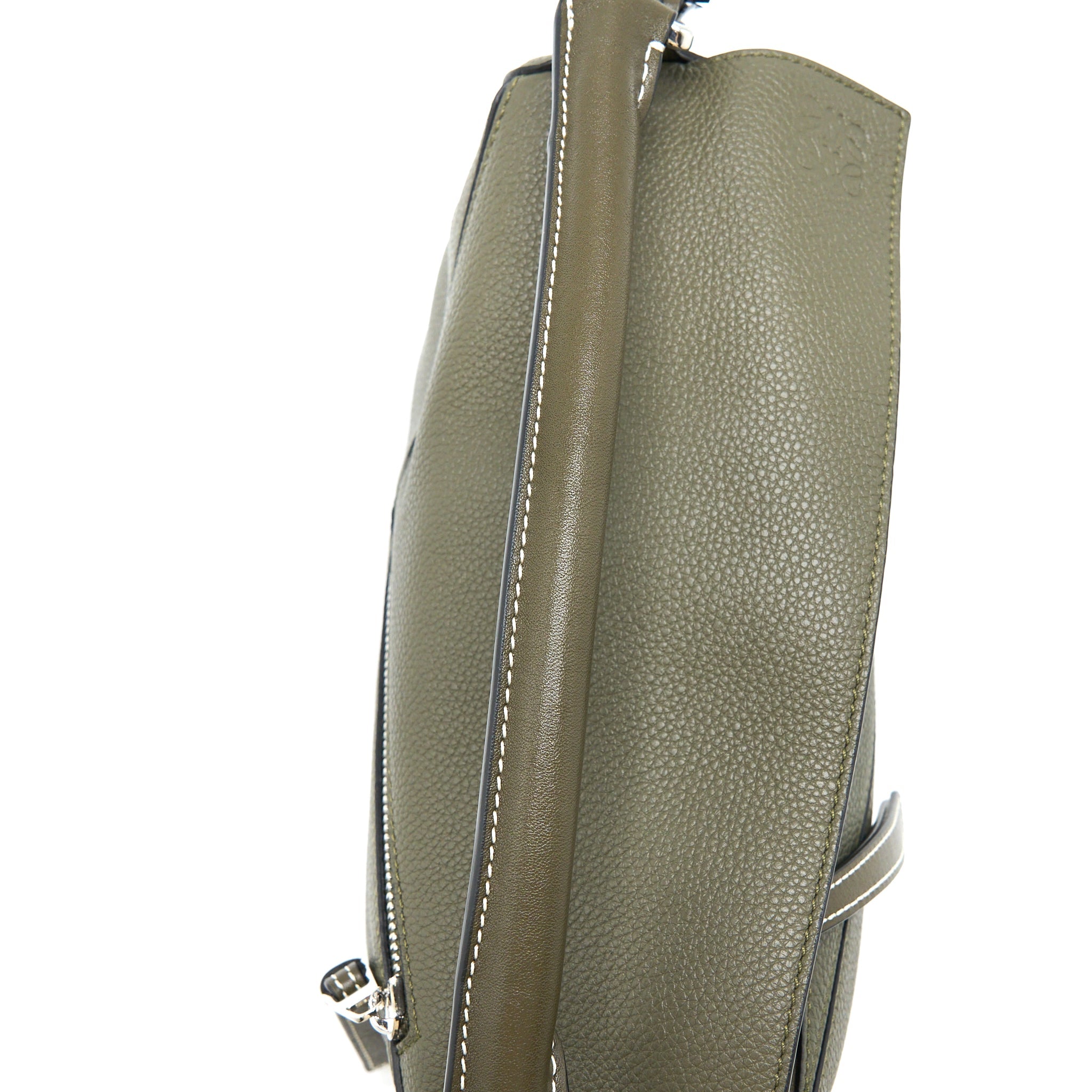 LOEWE SMALL PUZZLE BAG GRAINED CALFSKIN DARK KHAKI GREEN SHW