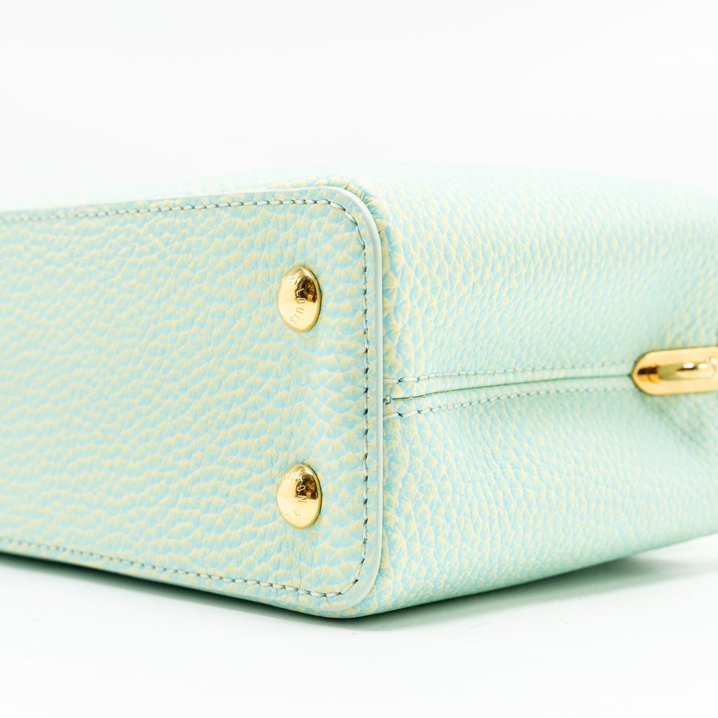 LOUIS VUITTON MINI CAPUCINES CALFSKIN IRIDESCENT GREEN LGHW