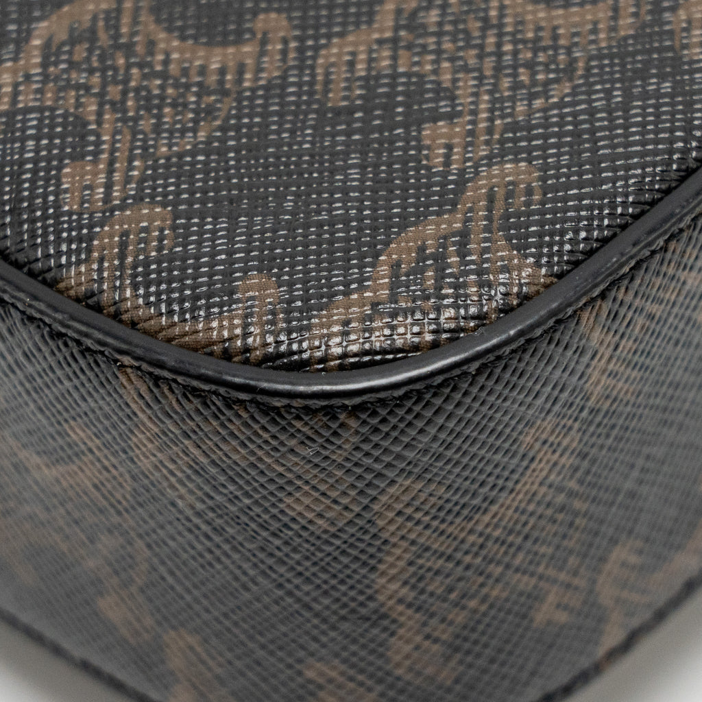 CELINE MINI CLAUD BAG TRIOMPHE CANVAS / CALFSKIN TAN GHW