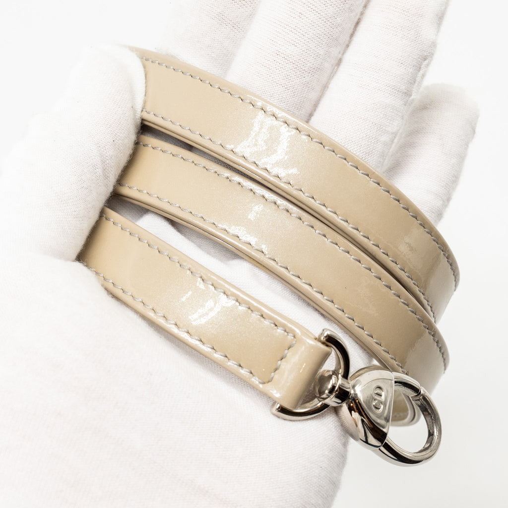 DIOR MEDIUM LADY DIOR PATENT BEIGE SHW