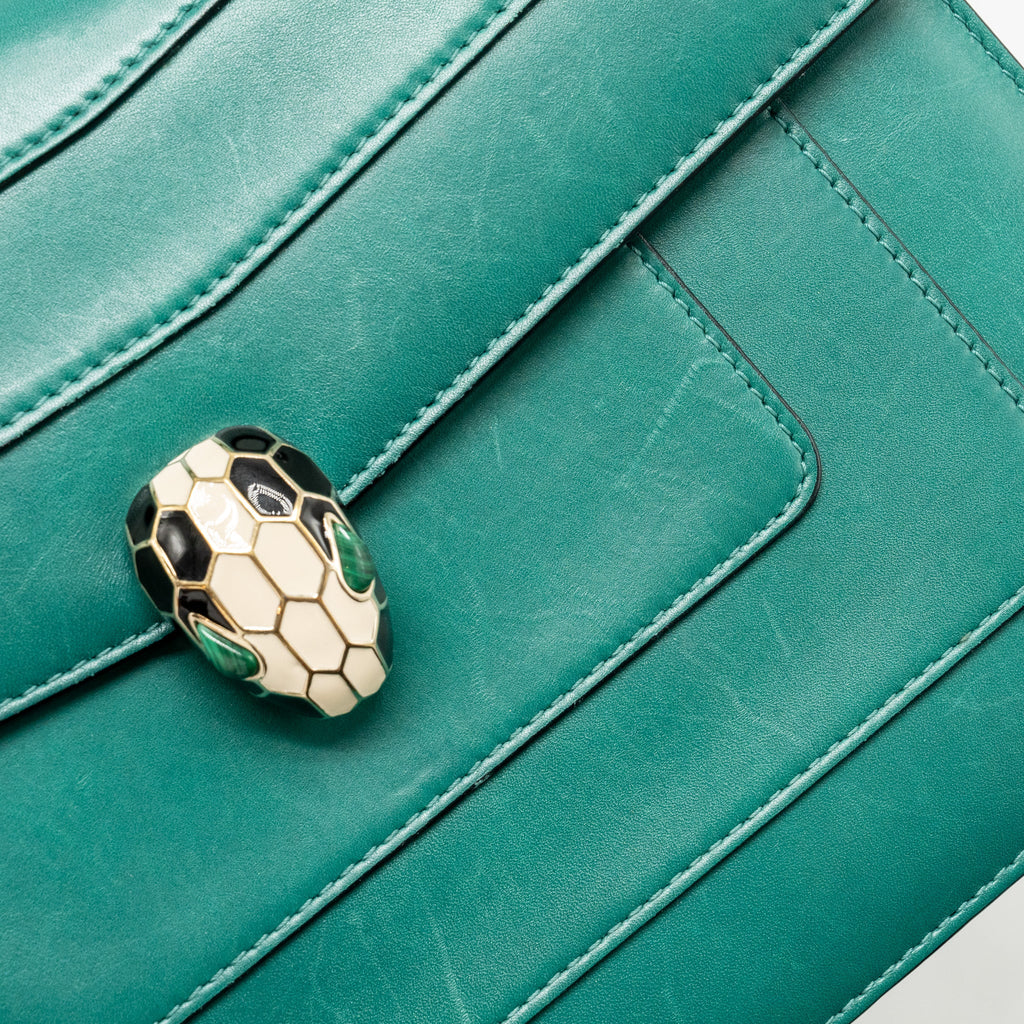 BVLGARI SERPENTI FOREVER BAG CALFSKIN GREEN LGHW