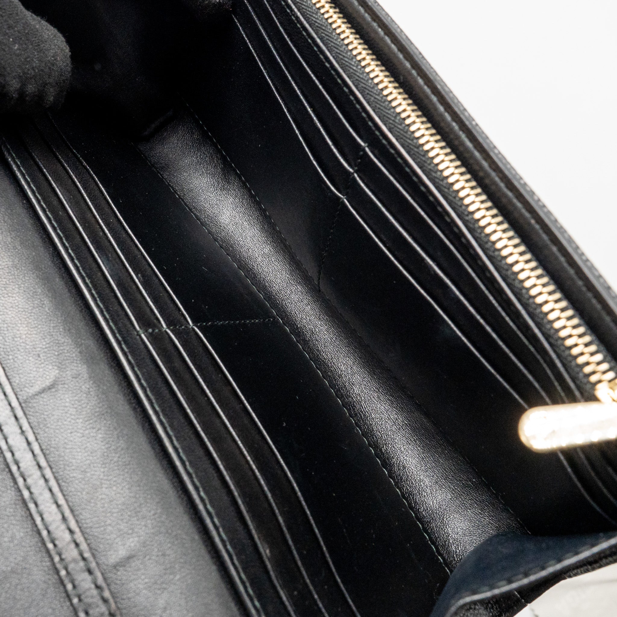 DIOR DIORAMA WALLET WITH CHAIN CALFSKIN BLACK GHW