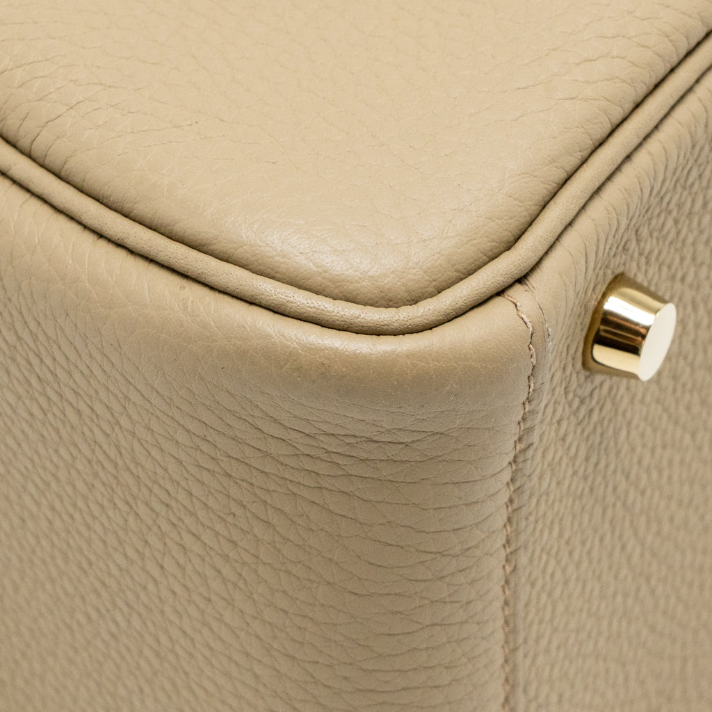 HERMES LINDY 26 CLEMENCE BEIGE MARFA GHW