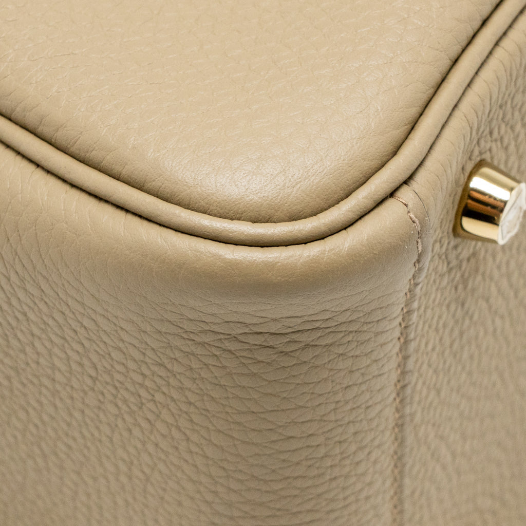 HERMES LINDY 26 CLEMENCE BEIGE MARFA GHW