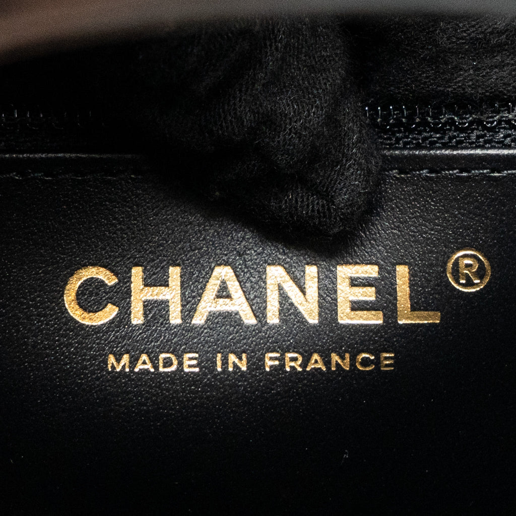 CHANEL 23K MINI SHOPPING BAG CALFSKIN BLACK GHW (MICROCHIP)