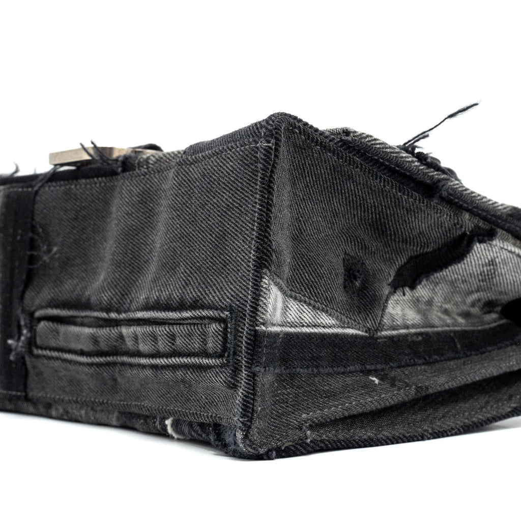 BALENCIAGA MEDIUM HOURGLASS BAG LIMITED EDITION DENIM BLACK/MULTICOLOUR SHW
