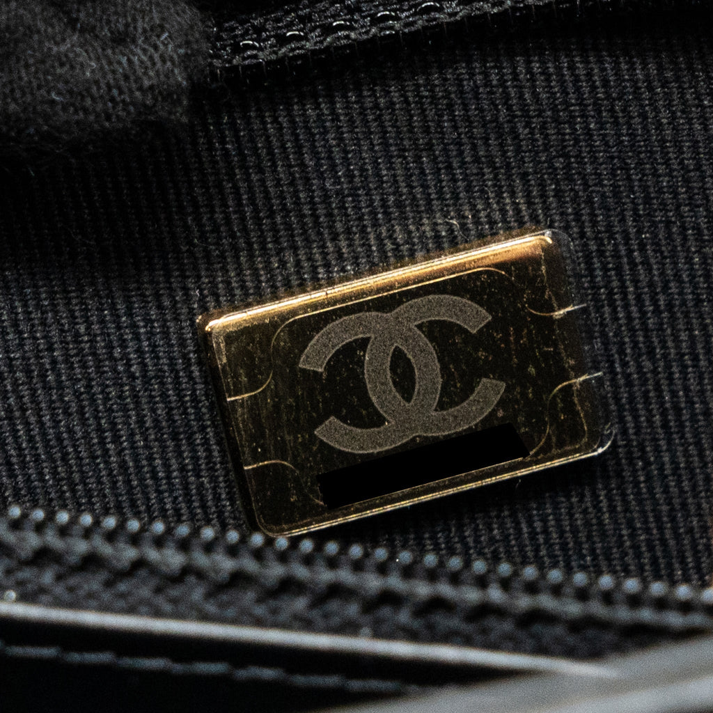CHANEL 23K MINI SHOPPING BAG CALFSKIN BLACK GHW (MICROCHIP)