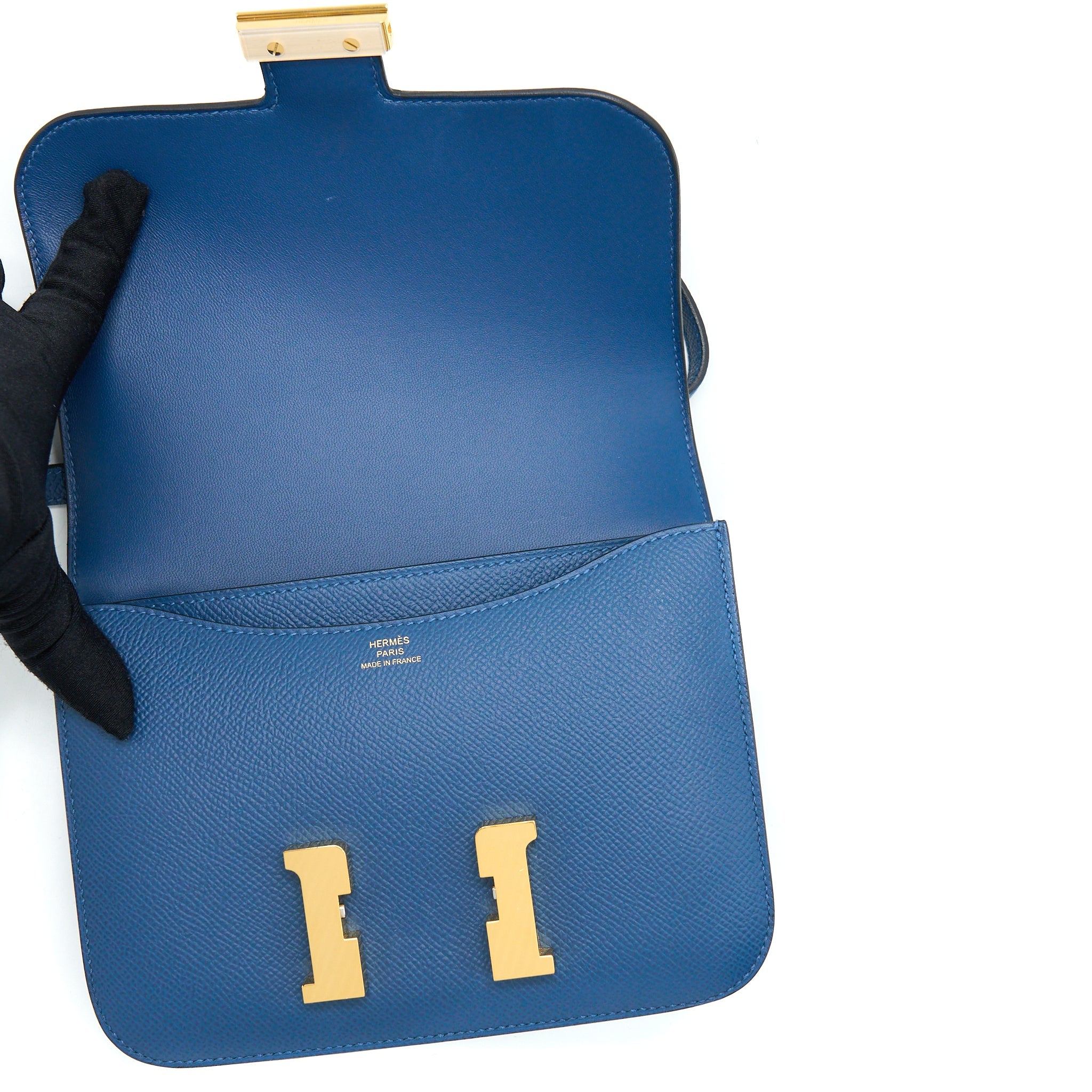 HERMES MINI CONSTANCE EPSOM S4 DEEP BLUE GHW