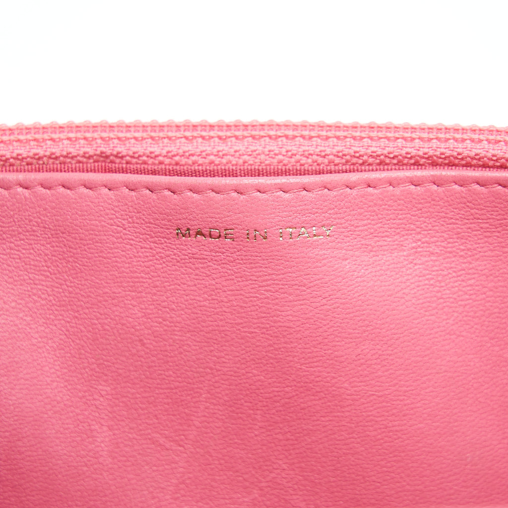 CHANEL BOY WALLET ON CHAIN PINK GHW
