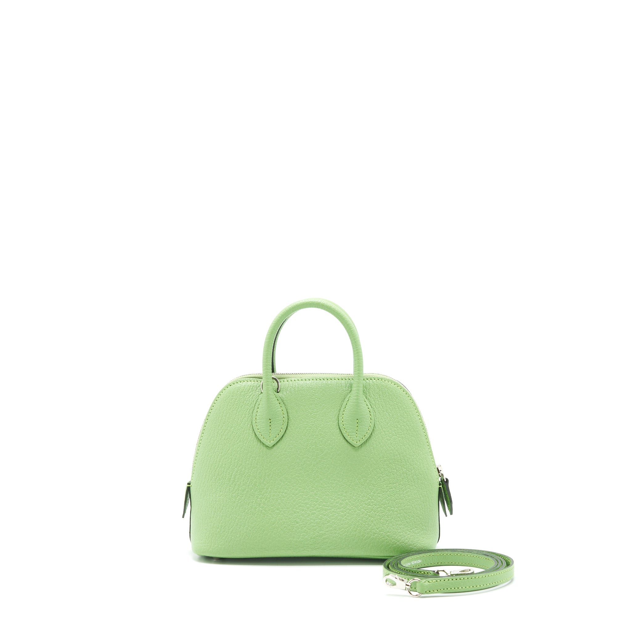 HERMES MINI BOLIDE CHEVRON MYSORE VERT CRIQUET SHW