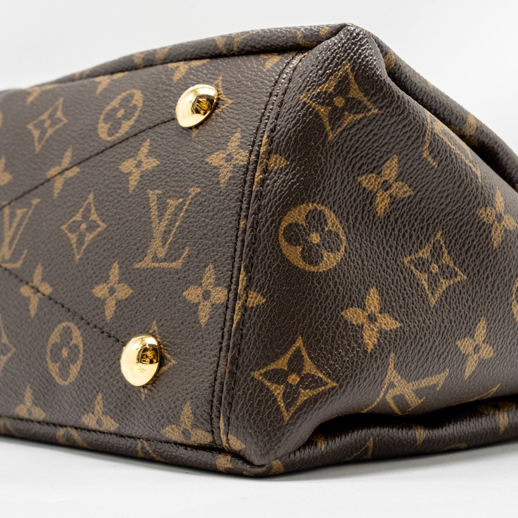 LOUIS VUITTON PALLAS TOTE BAG MONOGRAM CANVAS BROWN GHW