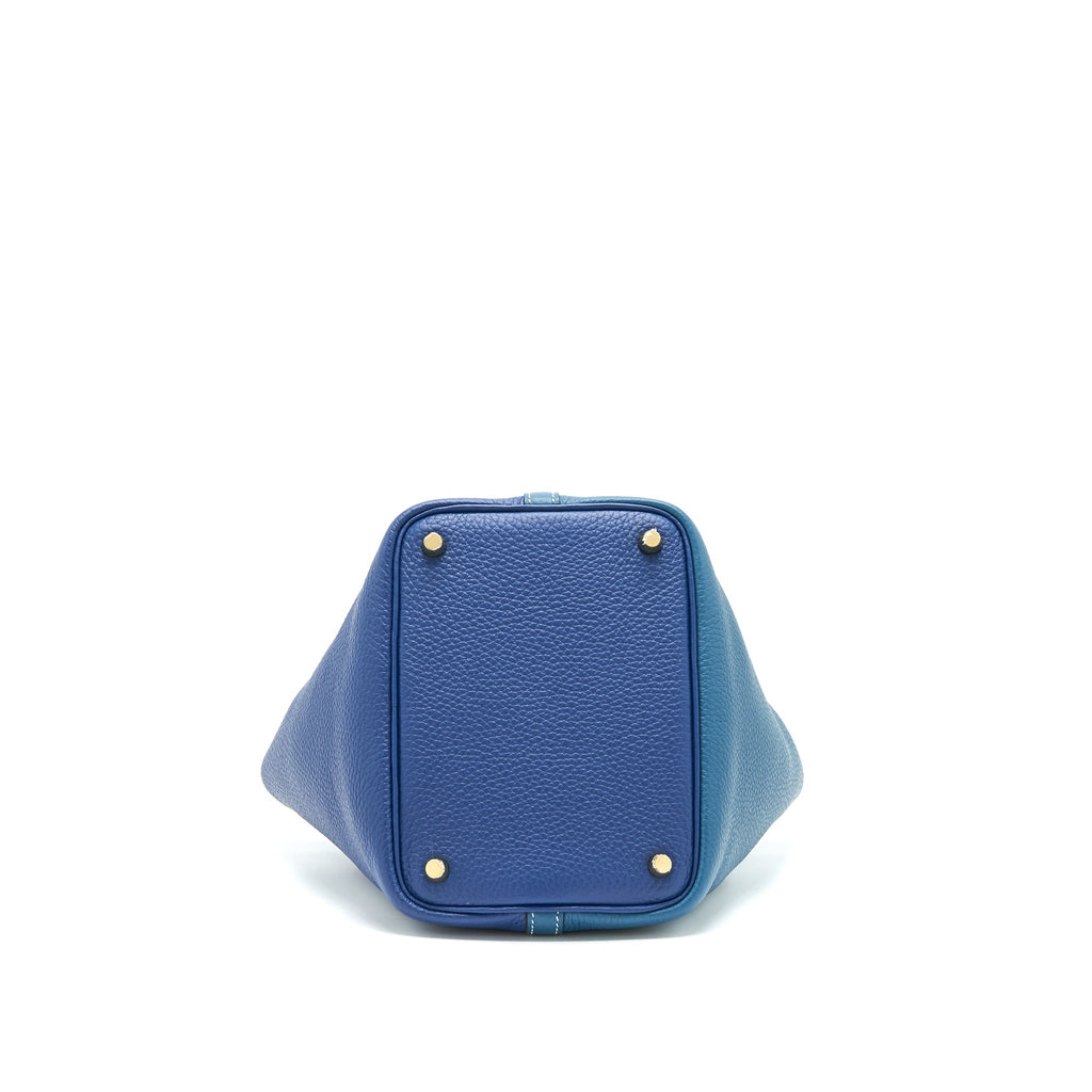 HERMES PICOTIN 18 LOCK BAG VERT BOSPHORE/DEEP BLUE GHW