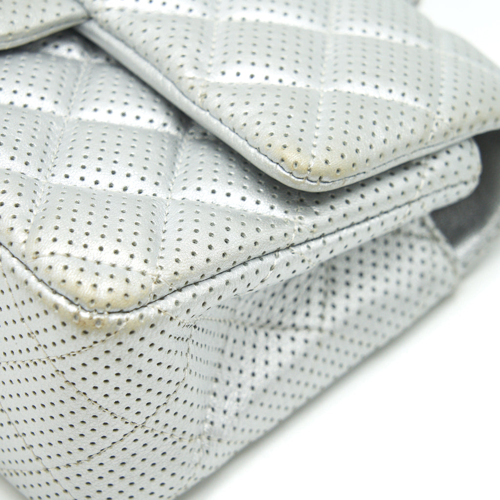 CHANEL RECTANGULAR MINI FLAP BAG SILVER