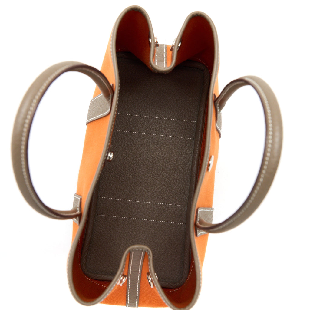 HERMES GARDEN PARTY 30 CANVAS/NEGONDA ORANGE/ETOUPE SHW