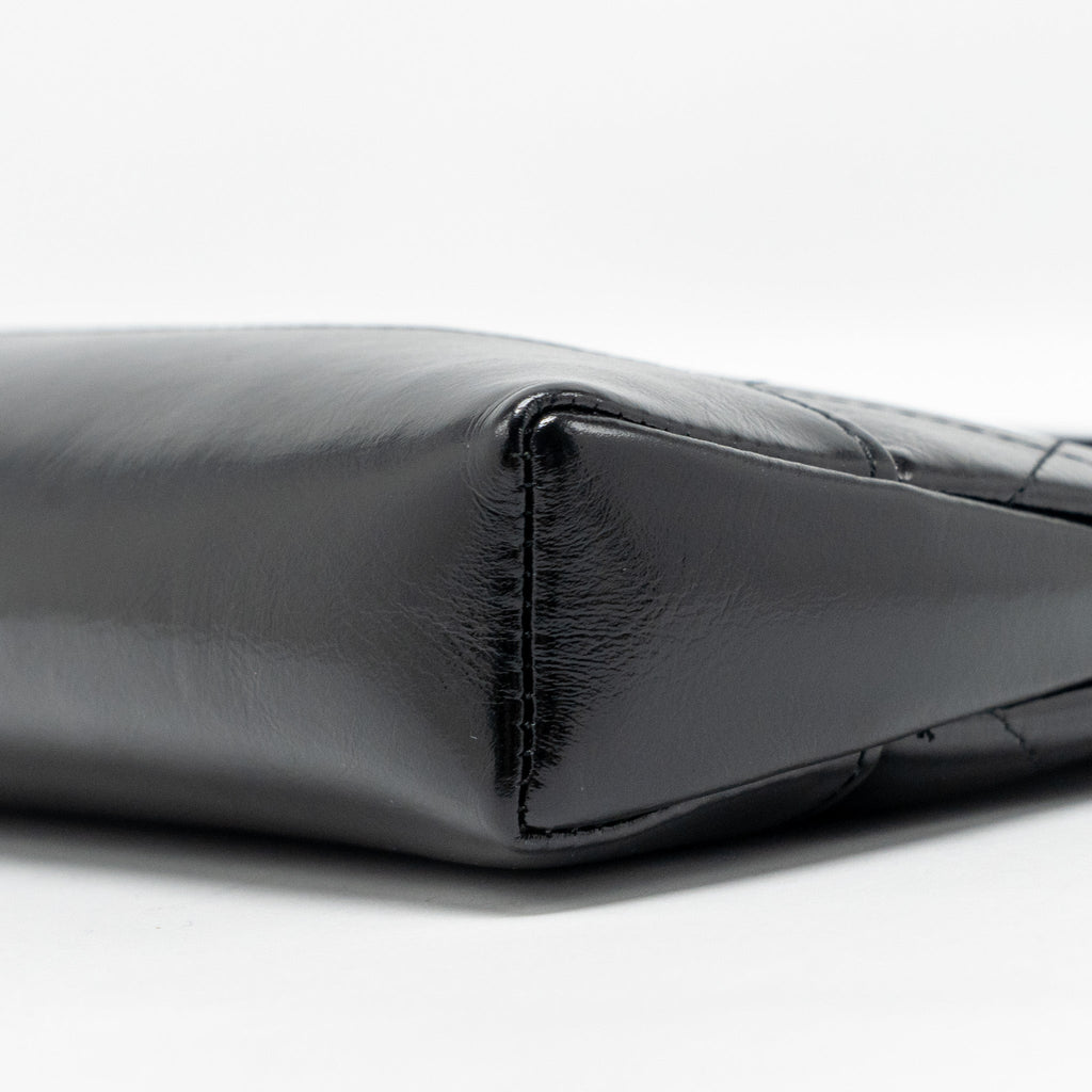 CHANEL 24C MINI 31 CLUTCH WITH CHAIN SHINY CALFSKIN BLACK LGHW (MICROCHIP)