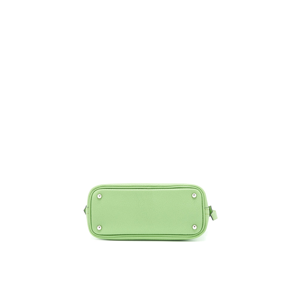 HERMES MINI BOLIDE CHEVRON MYSORE VERT CRIQUET SHW