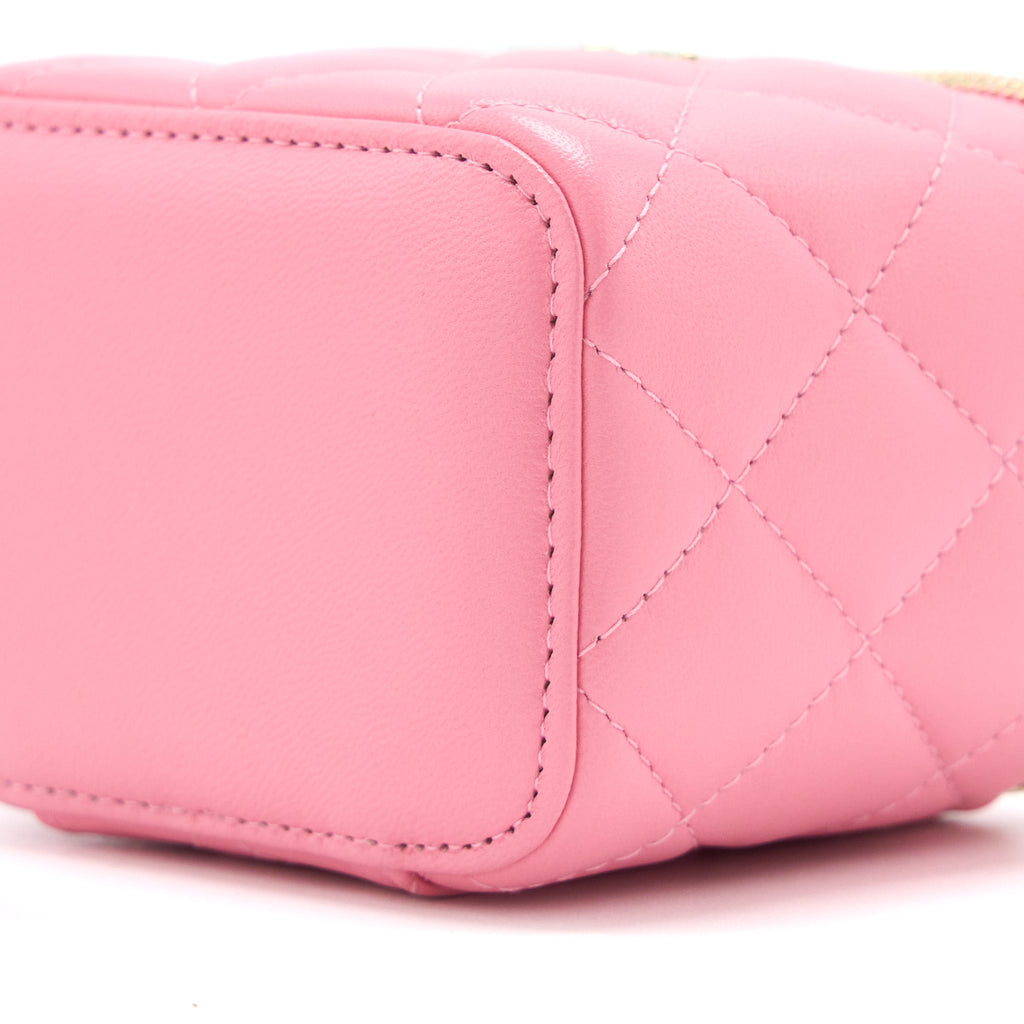 CHANEL MINI TRENDY CC VANITY WITH CHAIN LAMBSKIN PINK LGHW