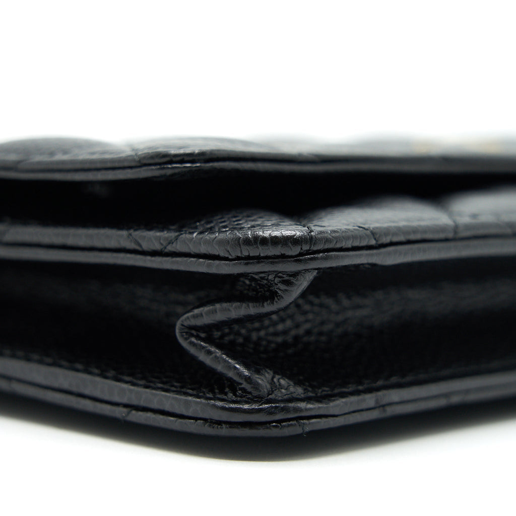 CHANEL CLASSIC WALLET ON CHAIN CAVIAR BLACK WITH GHW