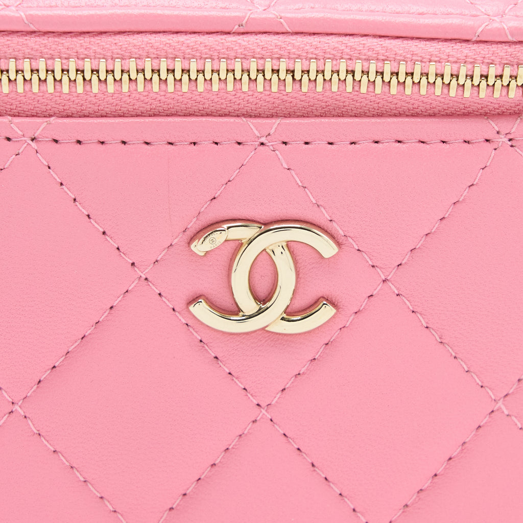 CHANEL MINI TRENDY CC VANITY WITH CHAIN LAMBSKIN PINK LGHW