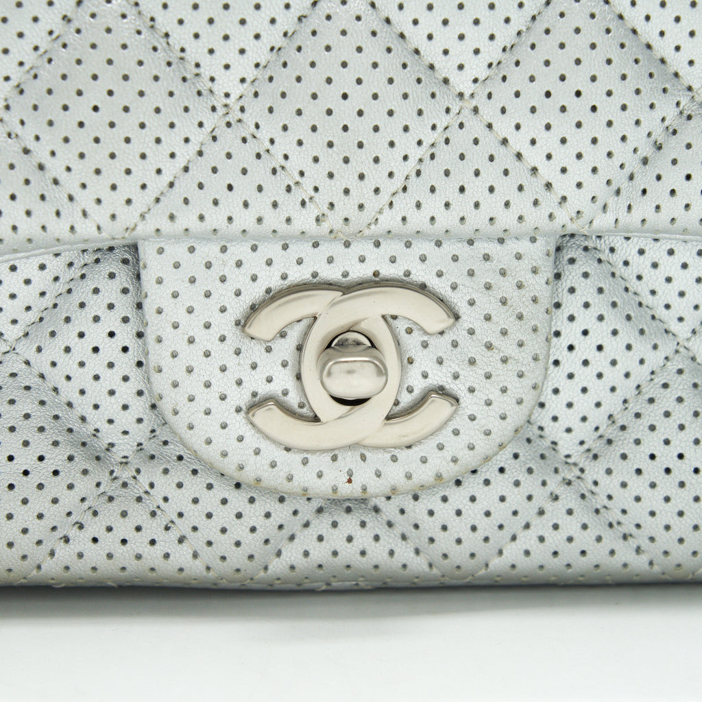 CHANEL RECTANGULAR MINI FLAP BAG SILVER