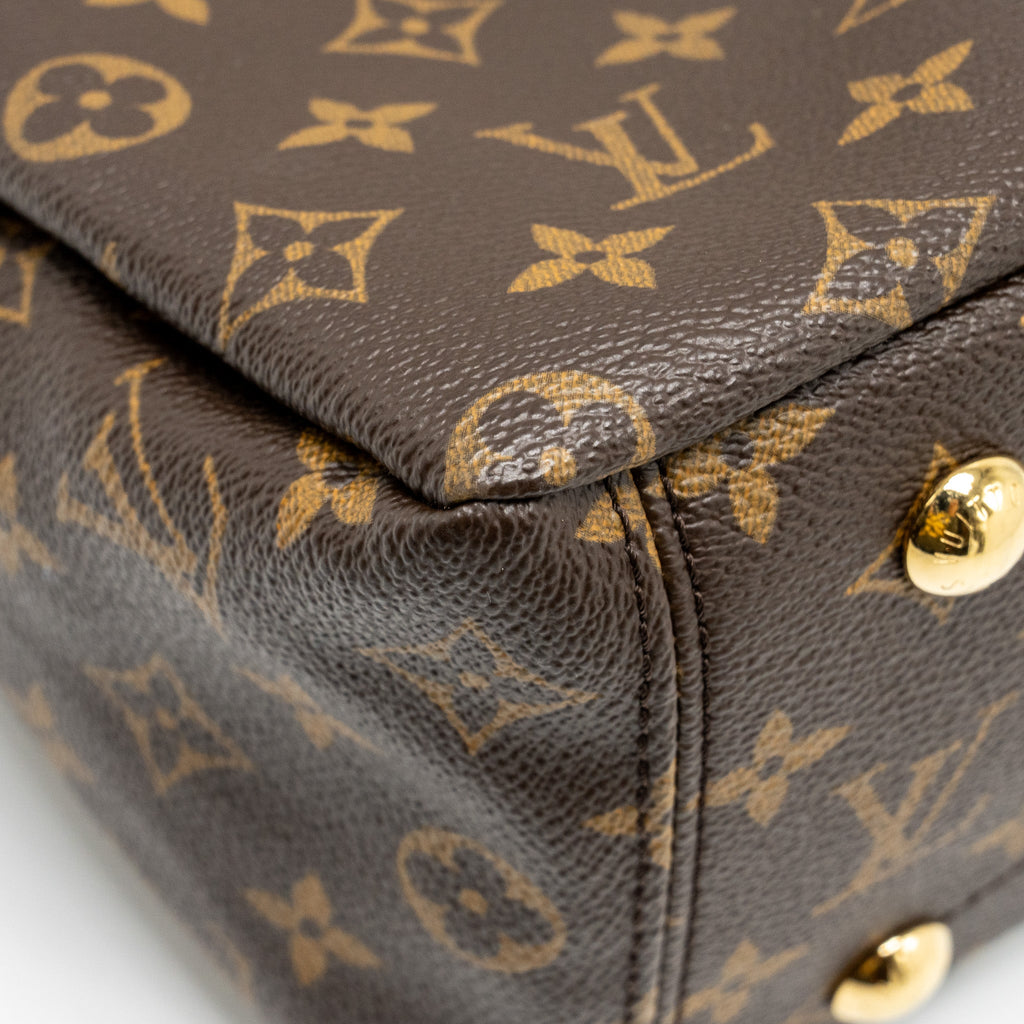 LOUIS VUITTON PALLAS TOTE BAG MONOGRAM CANVAS BROWN GHW