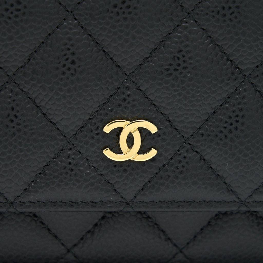CHANEL CLASSIC WALLET ON CHAIN CAVIAR BLACK WITH GHW