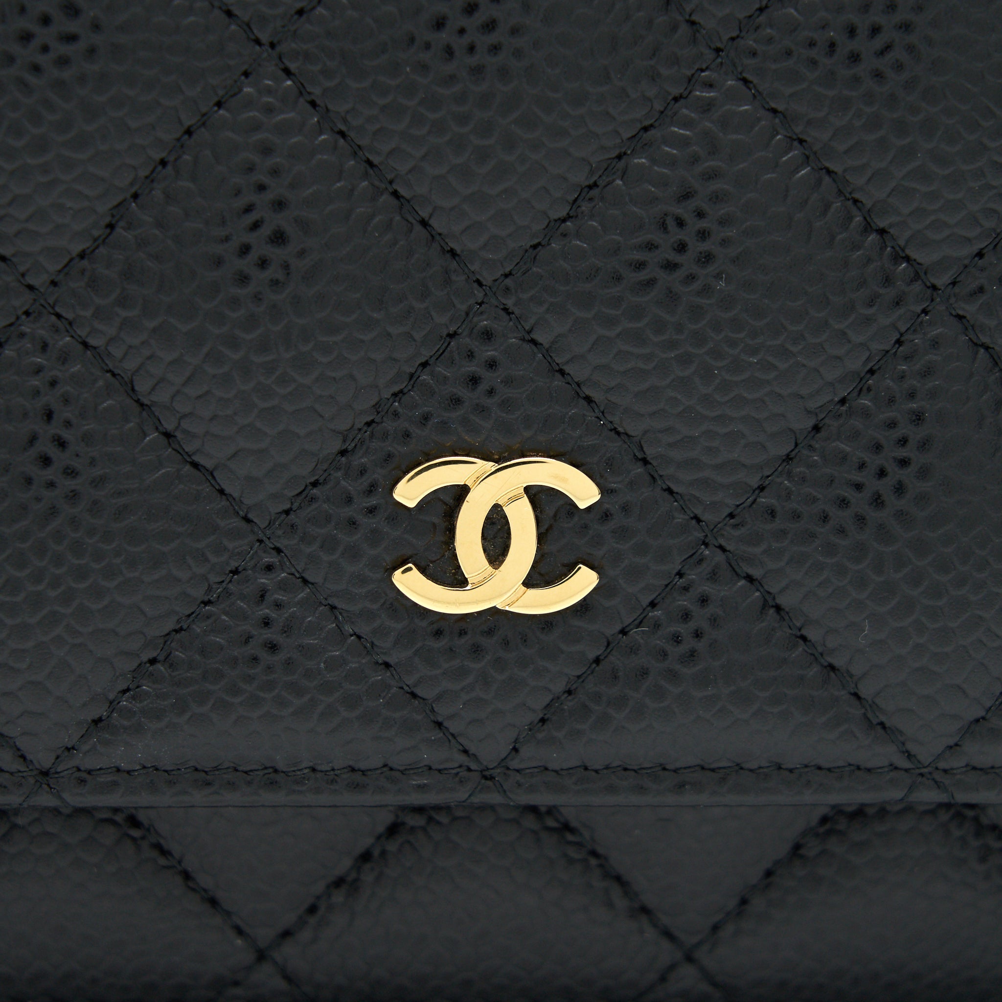 CHANEL CLASSIC WALLET ON CHAIN CAVIAR BLACK WITH GHW