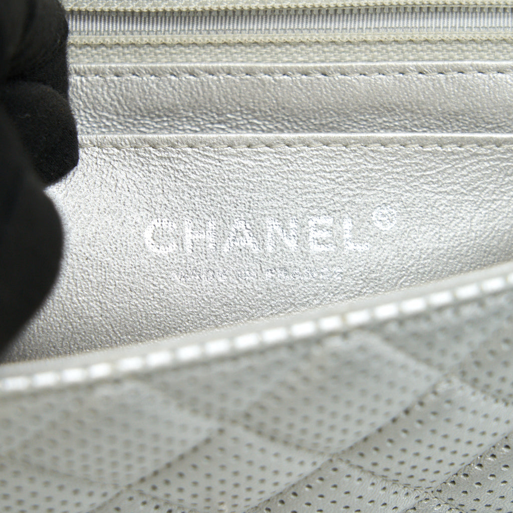 CHANEL RECTANGULAR MINI FLAP BAG SILVER