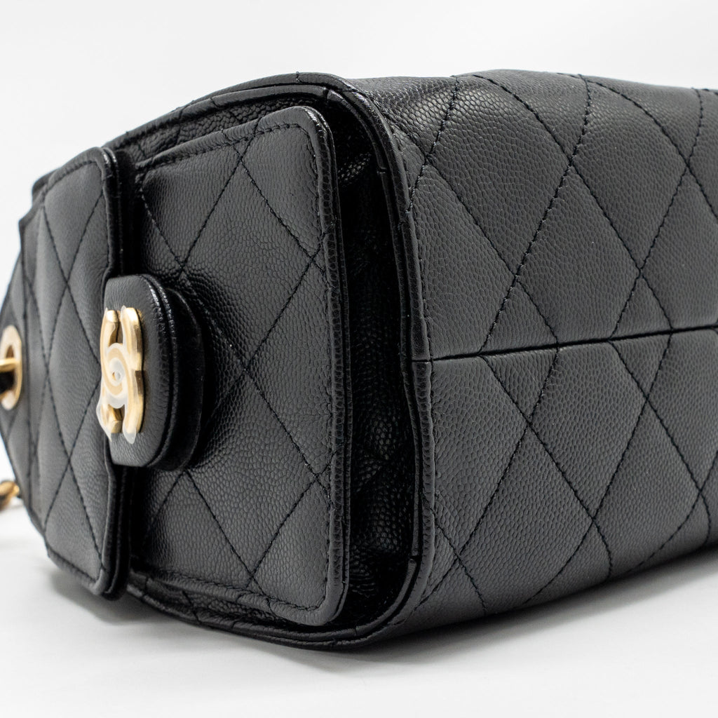 CHANEL MINI 25 BAG CAVIAR BLACK GHW (MICROCHIP)