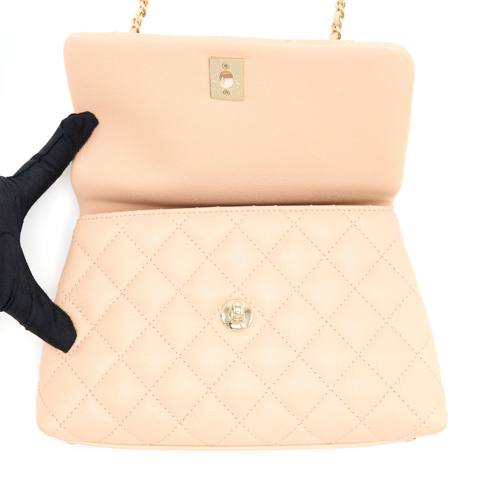 CHANEL SMALL COCO HANDLE CAVIAR LIGHT PINK LGHW