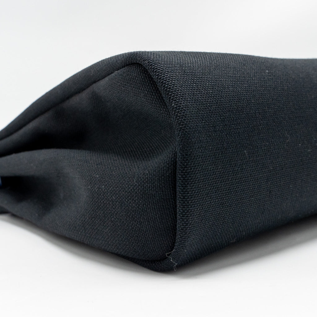 HERMES HERBAG 31 ZIP BAG CANVAS/LEATHER BLACK/BLUE SAPHIR SHW