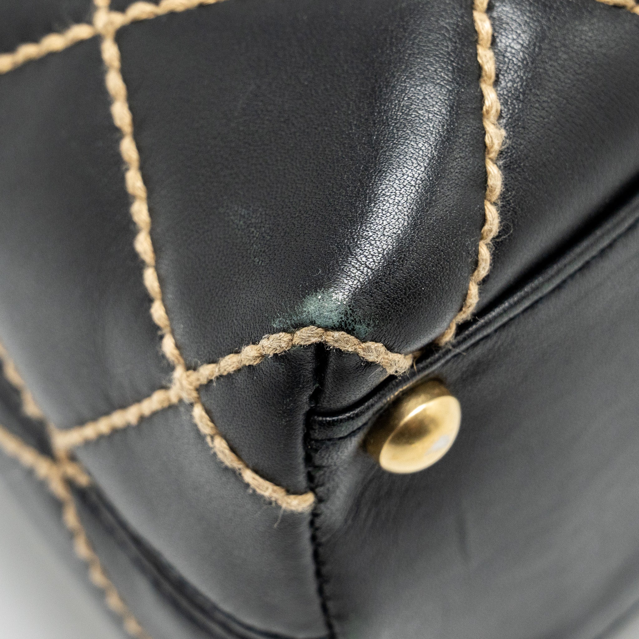 CHANEL VINTAGE WILD STITCH SHOULDER BAG CALFSKIN BLACK GHW