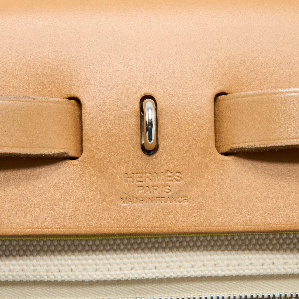 HERMES HERBAG ZIP 31 BAG HUNTER/CANVAS MULTICOLOUR SHW