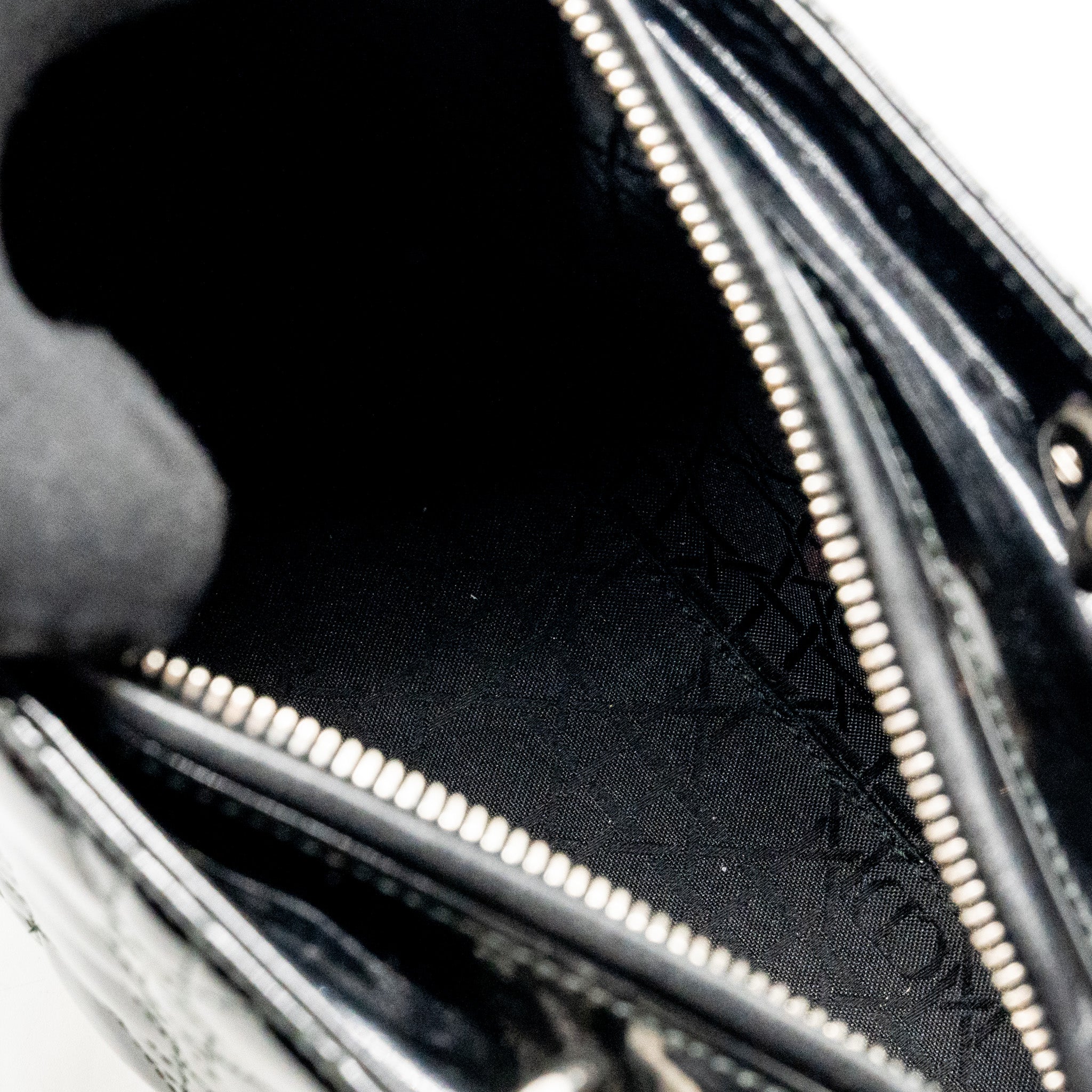 DIOR MEDIUM LADY DIOR PATENT LEATHER BLACK SHW