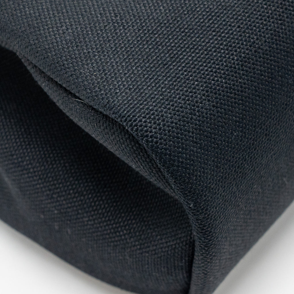 HERMES HERBAG 31 ZIP BAG CANVAS/LEATHER BLACK/BLUE SAPHIR SHW
