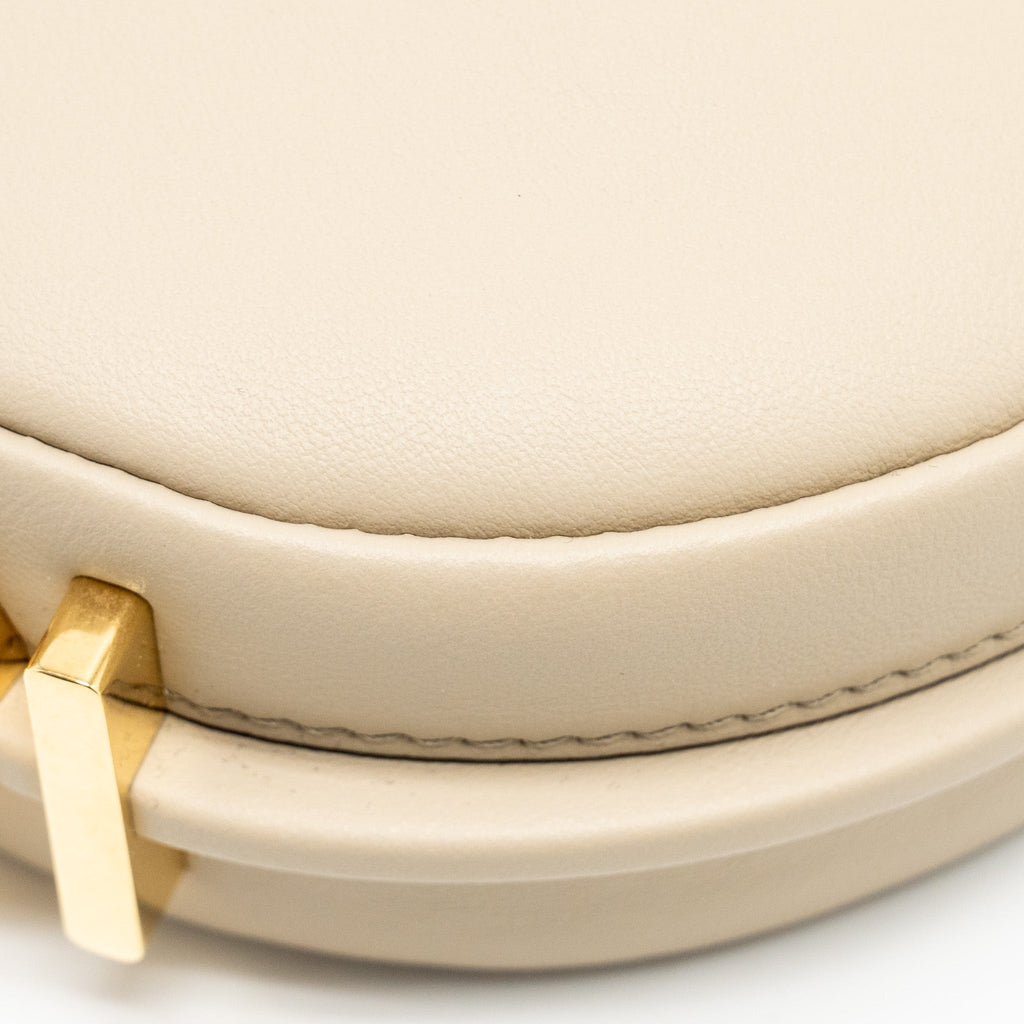 FENDI NANO FENDIGRAPHY LEATHER CHARM CALFSKIN BEIGE GHW