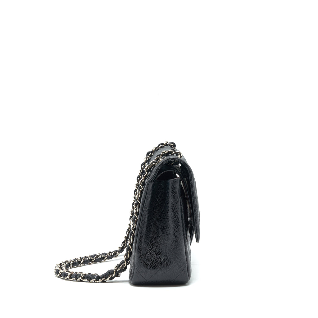CHANEL JUMBO CLASSIC FLAP BAG CAVIAR BLACK SHW