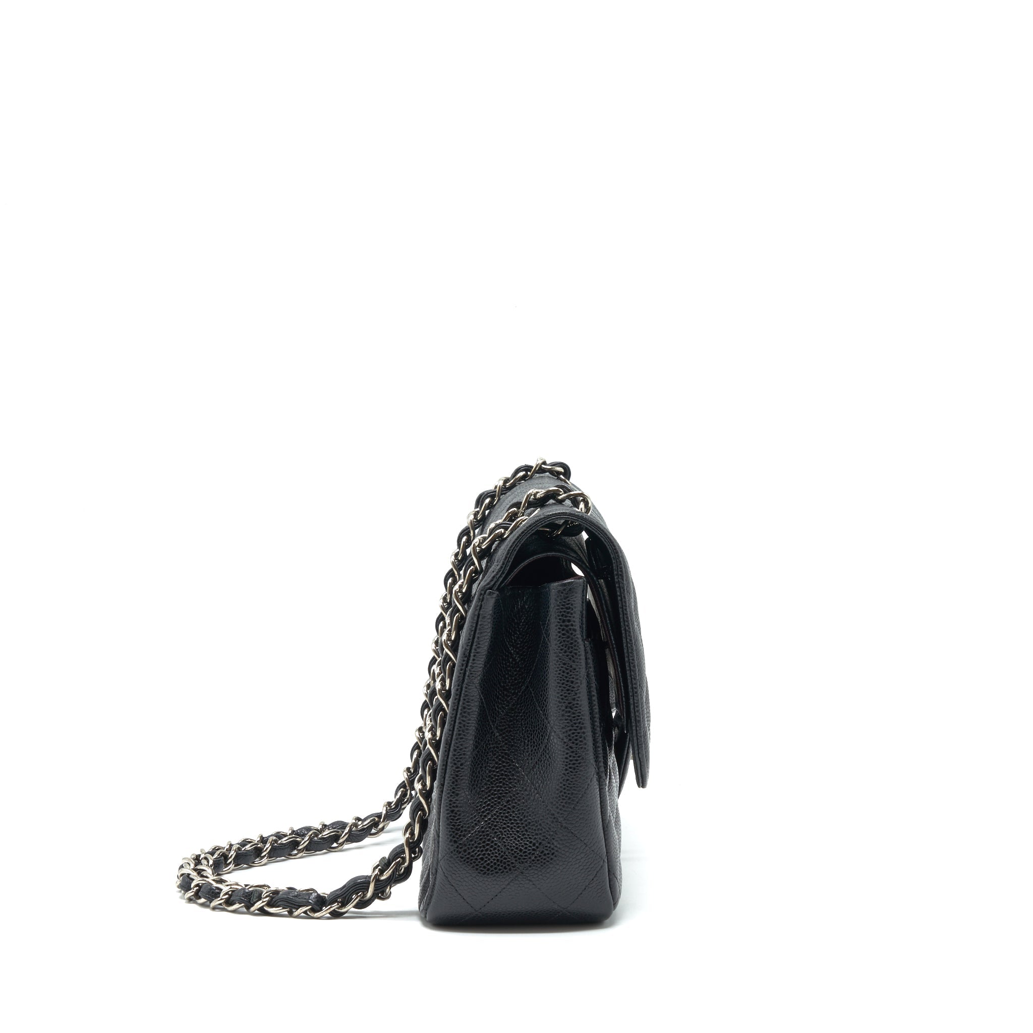 CHANEL JUMBO CLASSIC FLAP BAG CAVIAR BLACK SHW