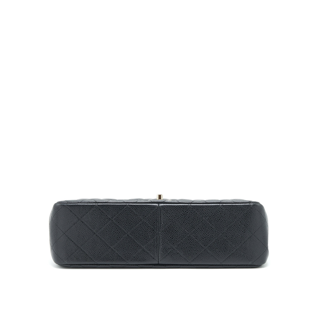 CHANEL JUMBO CLASSIC FLAP BAG CAVIAR BLACK SHW