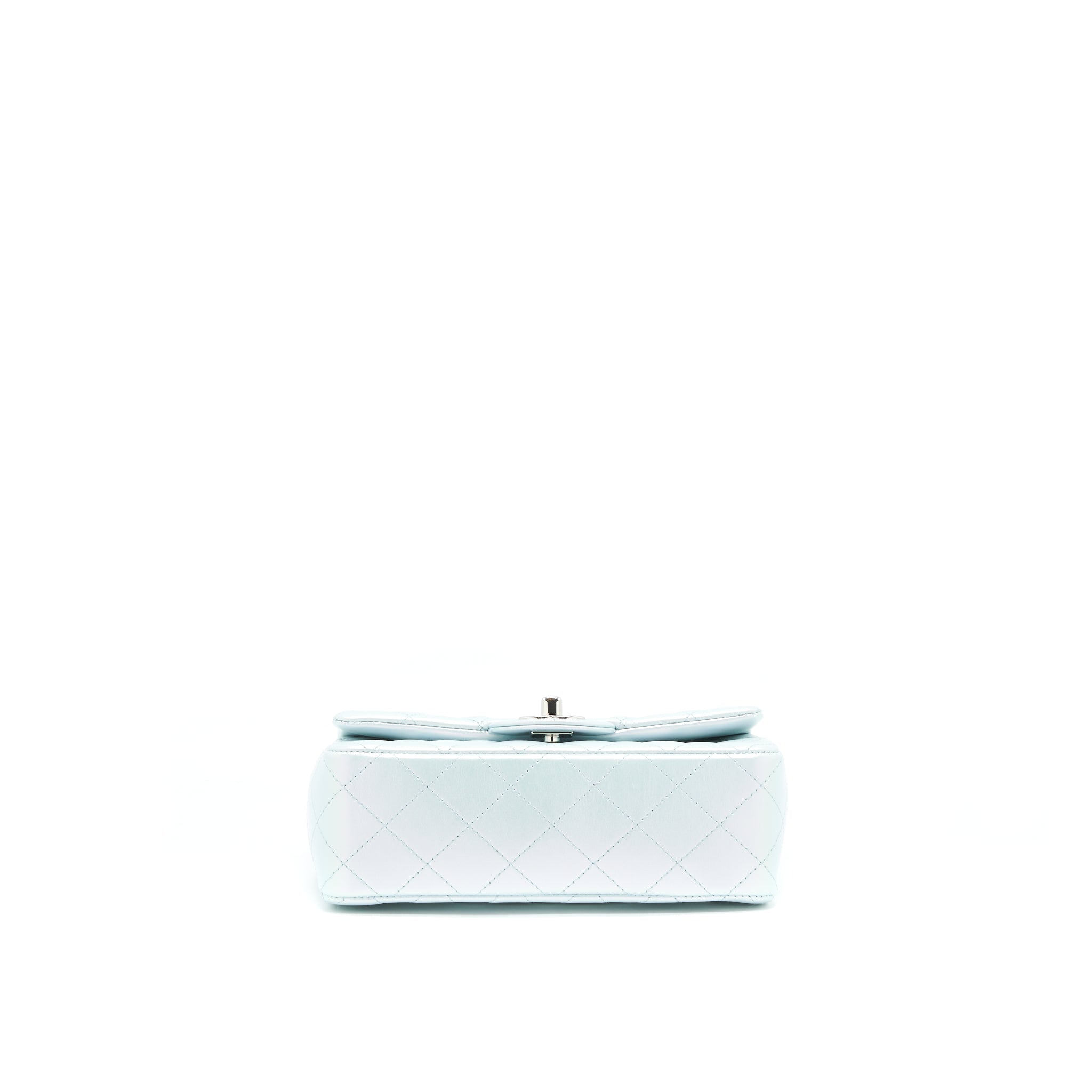 CHANEL 21K IRIDESCENT BABY BLUE MINI RECTANGULAR SHW