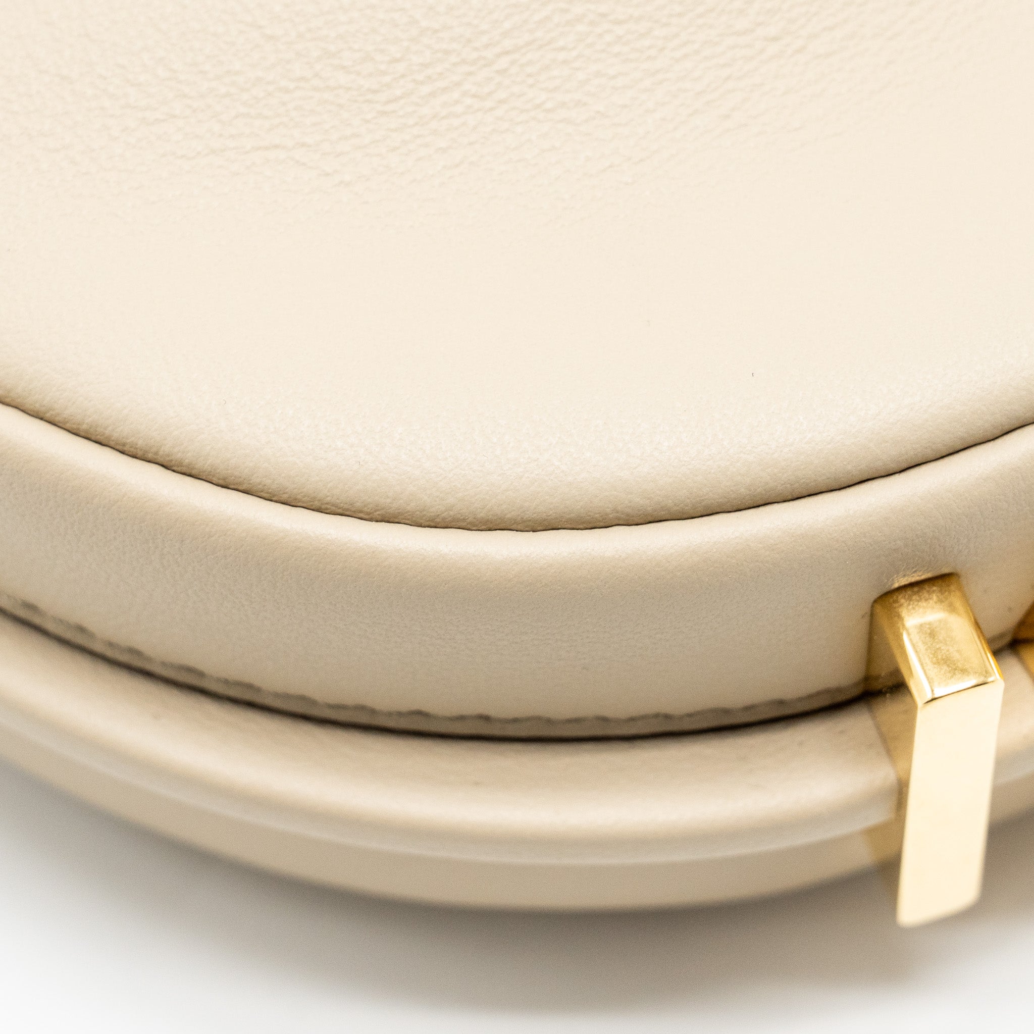 FENDI NANO FENDIGRAPHY LEATHER CHARM CALFSKIN BEIGE GHW
