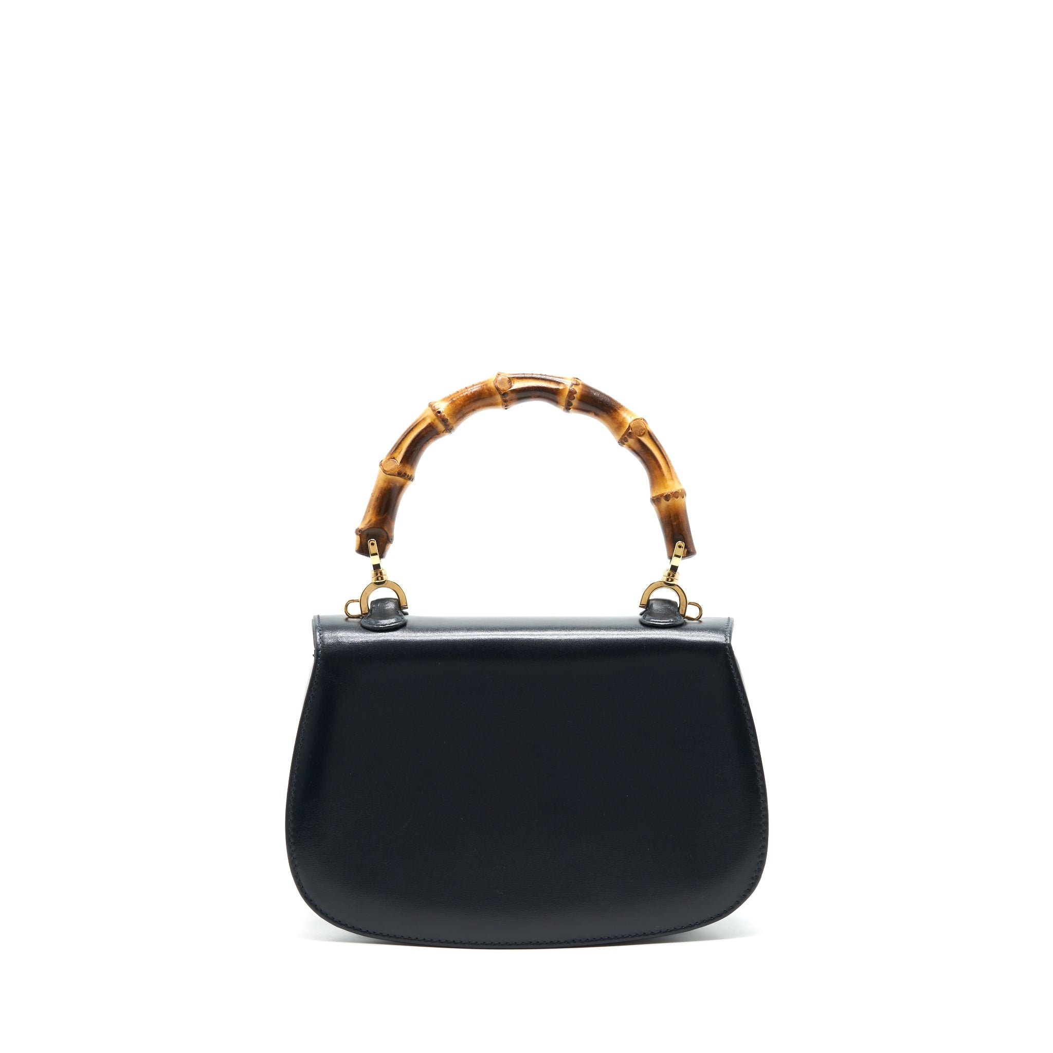 GUCCI VINTAGE BAMBOO SMALL TOP HANDLE BAG BLACK