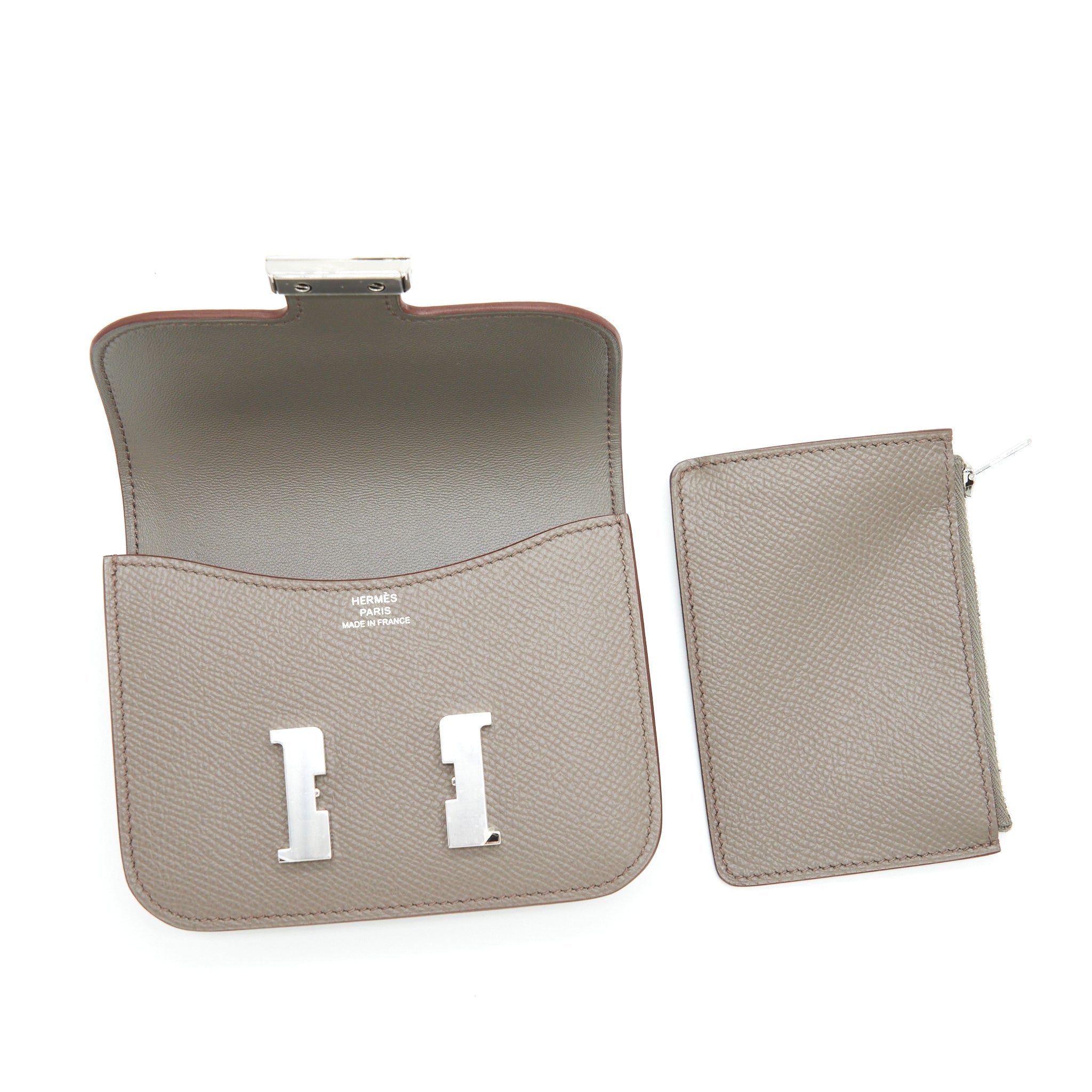 HERMES CONSTANCE SLIM EPSOM LEATHER 8F GRIS ETAIN WITH SHW