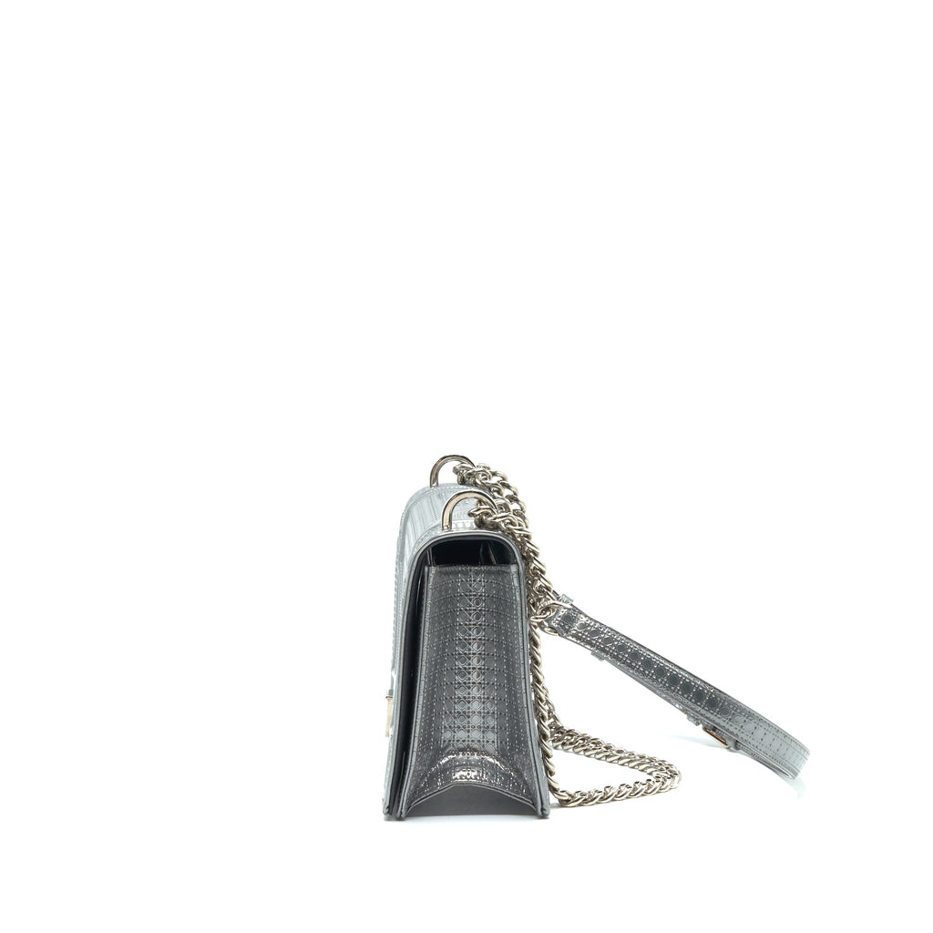 DIOR MEDIUM DIORAMA METALLIC SILVER SHW